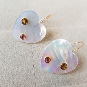 Lizzie Fortunato Mi Amor heart earrings